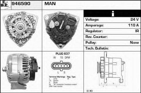 EDR 946590 - Генератор vvparts.bg