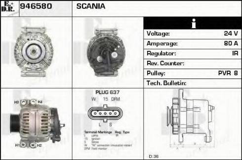 EDR 946580 - Генератор vvparts.bg