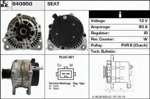 EDR 940950 - Генератор vvparts.bg