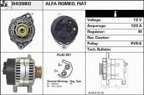 EDR 940980 - Генератор vvparts.bg