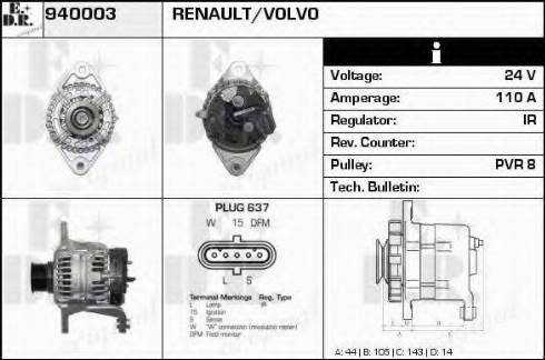 EDR 940003 - Генератор vvparts.bg