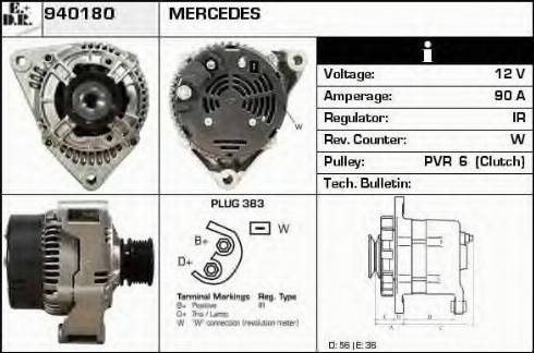 EDR 940180 - Генератор vvparts.bg