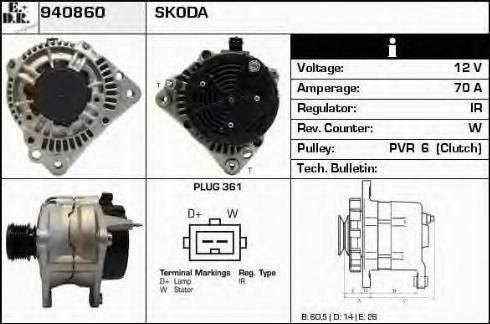 EDR 940860 - Генератор vvparts.bg