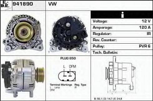 EDR 941890 - Генератор vvparts.bg