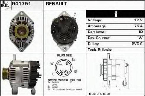 EDR 941351 - Генератор vvparts.bg