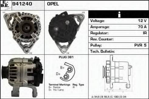 EDR 941240 - Генератор vvparts.bg