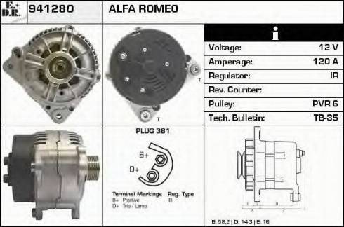 EDR 941280 - Генератор vvparts.bg