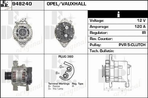 EDR 948240 - Генератор vvparts.bg