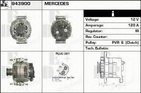 EDR 943900 - Генератор vvparts.bg