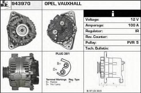 EDR 943970 - Генератор vvparts.bg