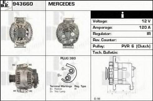 EDR 943660 - Генератор vvparts.bg