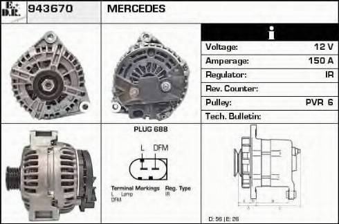 EDR 943670 - Генератор vvparts.bg