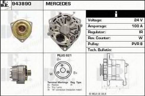 EDR 943890 - Генератор vvparts.bg