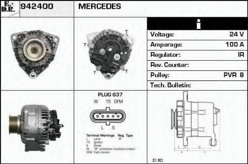 EDR 942400 - Генератор vvparts.bg