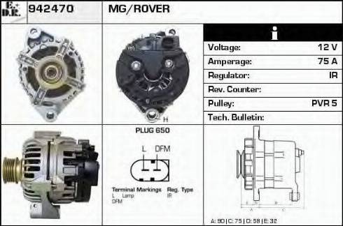 EDR 942470 - Генератор vvparts.bg