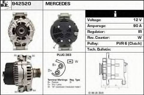 EDR 942520 - Генератор vvparts.bg