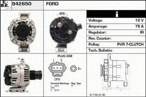 EDR 942650 - Генератор vvparts.bg