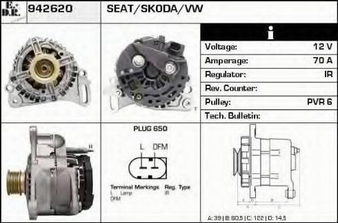 EDR 942620 - Генератор vvparts.bg