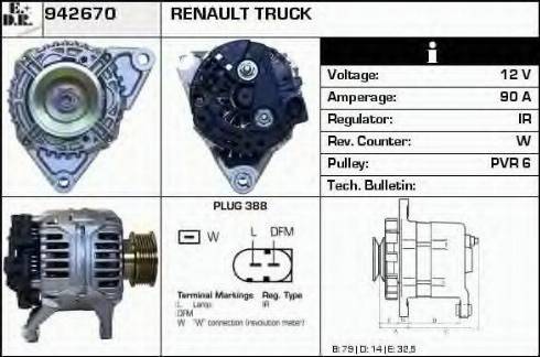 EDR 942670 - Генератор vvparts.bg