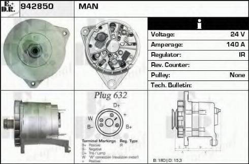 EDR 942850 - Генератор vvparts.bg