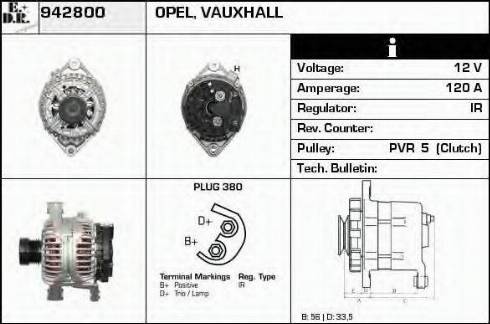 EDR 942800 - Генератор vvparts.bg