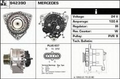 EDR 942390 - Генератор vvparts.bg