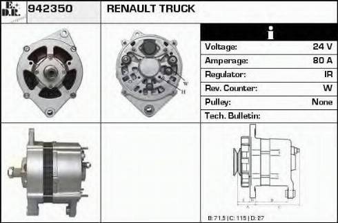 EDR 942350 - Генератор vvparts.bg