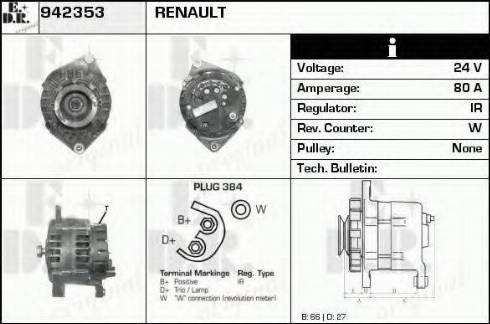 EDR 942353 - Генератор vvparts.bg