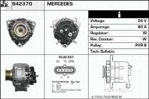 EDR 942370 - Генератор vvparts.bg