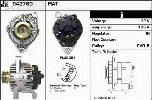 EDR 942760 - Генератор vvparts.bg