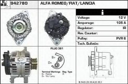 EDR 942780 - Генератор vvparts.bg