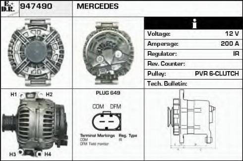 EDR 947490 - Генератор vvparts.bg