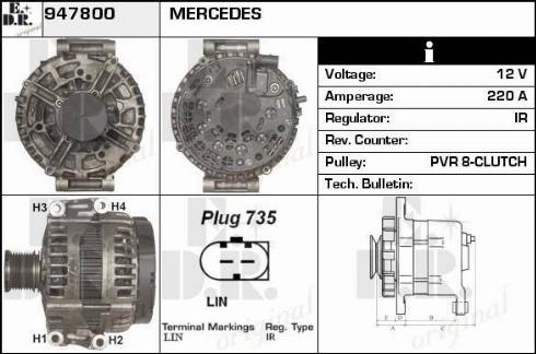 EDR 947800 - Генератор vvparts.bg