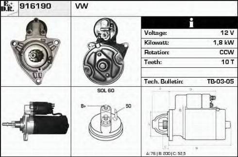 EDR 916190 - Стартер vvparts.bg