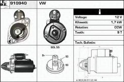 EDR 910940 - Стартер vvparts.bg