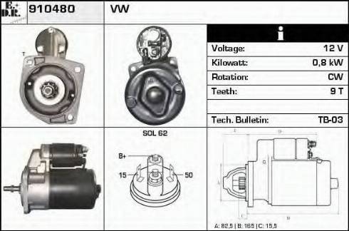 EDR 910480 - Стартер vvparts.bg