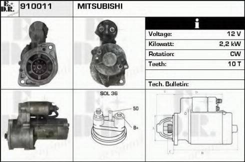 EDR 910011 - Стартер vvparts.bg