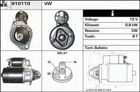 EDR 910110 - Стартер vvparts.bg