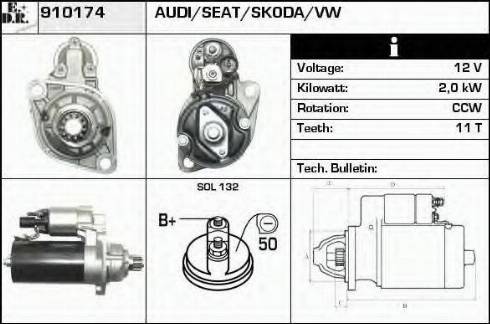 EDR 910174 - Стартер vvparts.bg