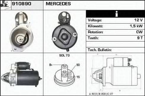 EDR 910890 - Стартер vvparts.bg