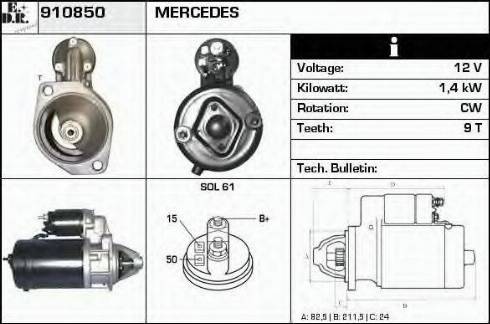 EDR 910850 - Стартер vvparts.bg