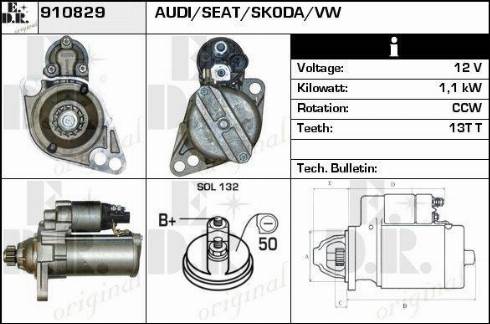 EDR 910829 - Стартер vvparts.bg