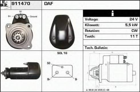 EDR 911470 - Стартер vvparts.bg