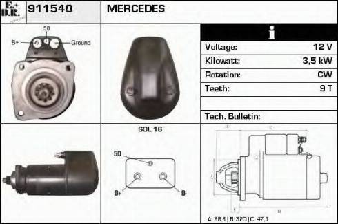 EDR 911540 - Стартер vvparts.bg