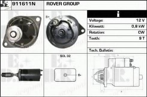 EDR 911611N - Стартер vvparts.bg