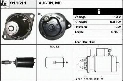 EDR 911611 - Стартер vvparts.bg