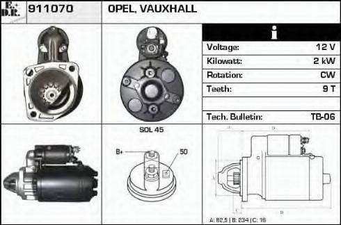 EDR 911070 - Стартер vvparts.bg