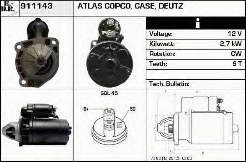 EDR 911143 - Стартер vvparts.bg