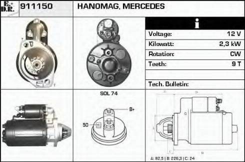 EDR 911150 - Стартер vvparts.bg