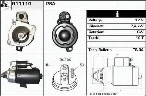 EDR 911110 - Стартер vvparts.bg